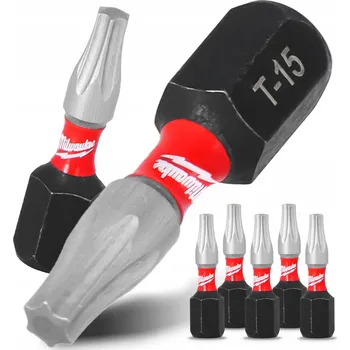 Bit 5x Rázový bit MILWAUKEE TX15 25mm MAGNETICKÝ ŠROUBOVACÍ BIT TORX