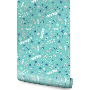 Fototapeta Dětská tapeta na zeď – barevné listy a květiny