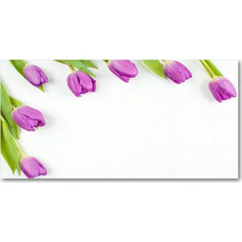 Obraz Kuchyňský panel Fialové tulipány 100x50 + LEPIDLO