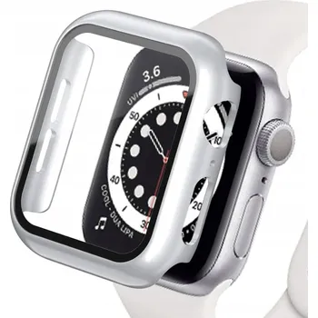 Pouzdro na mobilní telefon POUZDRO PRO CHYTRÉ HODINKY APPLE WATCH ŘADY 7 45 mm STŘÍBRNÉ POUZDRO SE SKLEM