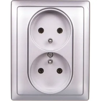 Elektrická zásuvka KOS VENA Elektrická Zásuvka Zásuvka Stříbrná 514036