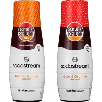 Příprava sody 2X SIRUP SODASTREAM SCHWIP SCHWAP COLA POMERANČ ZERO