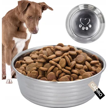 Miska pro psa Jedna kovová miska Cadro stříbrná 0,8 l