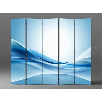 Paraván 3D paraván abstrakce modré vlny Rozměr: 225 x 180 cm