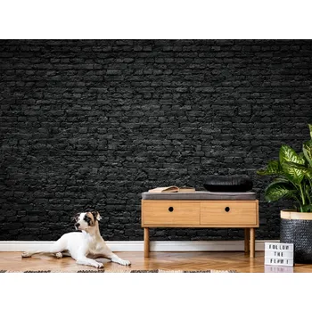 Tapeta Tapeta černá cihlová zeď