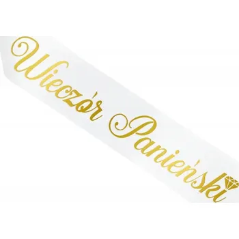 Party dekorace ŠERPA pro rozlučku se svobodou bílá se ZLATÝM NÁPIS