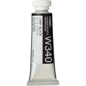 Vodová barva Akvarelová barva Holbein 15ml- černá Barva: W340 - Lamp Black