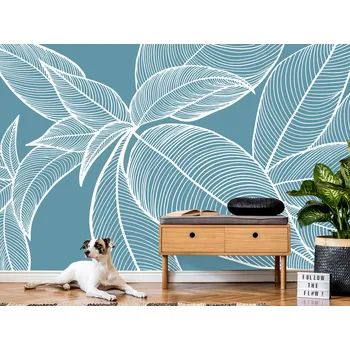 Tapeta Tapeta modré obrysy květin