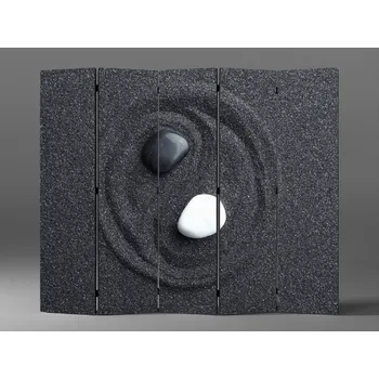 Paraván Paraván jin jang v černém písku Rozměr: 225 x 180 cm