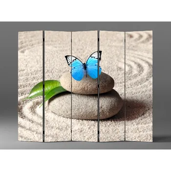 Paraván Paraván kameny a motýl Rozměr: 225 x 180 cm
