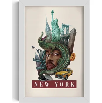 Obraz Obraz na zeď Retro styl New York Socha Svobody Brooklynský most 20x30 cm