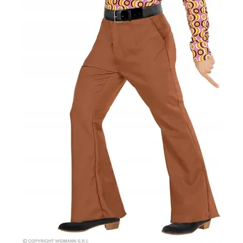 Karnevalový kostým Pánské hnědé kalhoty ve stylu 70. let, velikost L/XL
