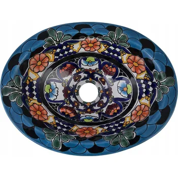 Umyvadlo zápustné do desky oválné Cerames Mexické umyvadlo vícebarevné