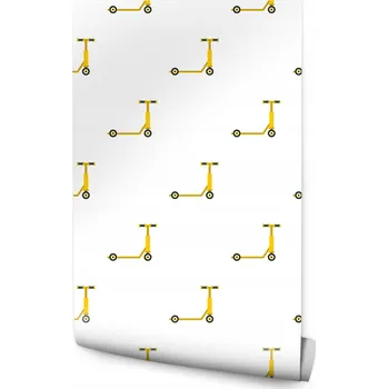 Fototapeta Dětská Tapeta Moderní Žluté KOLOBĚŽKY Sport