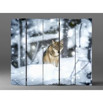 Paraván Paraván vlk v zimě Rozměr: 225 x 180 cm