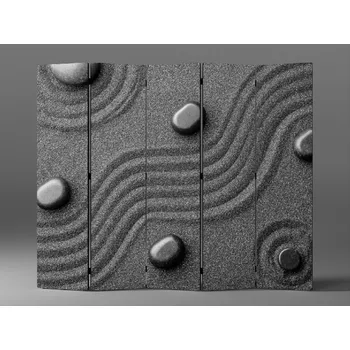 Paraván Paraván kameny v černém písku zen Rozměr: 225 x 180 cm