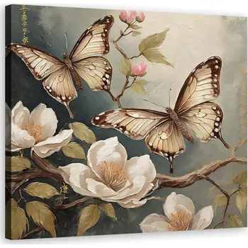 Obraz Obraz na plátně, Motýl Příroda Květiny 40x40