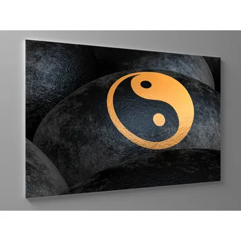 Obraz Obraz symbol jin jang na kameni Rozměr: 60 x 40 cm