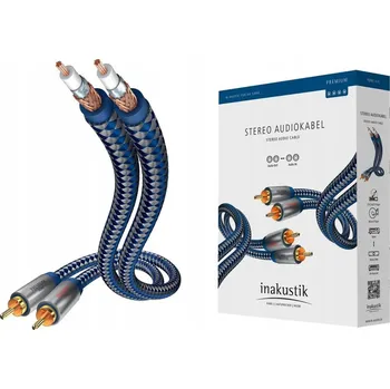 Audio kabel Inakustik 0040405 audio kabel 5 m, 2 x RCA, modrý/stříbrný