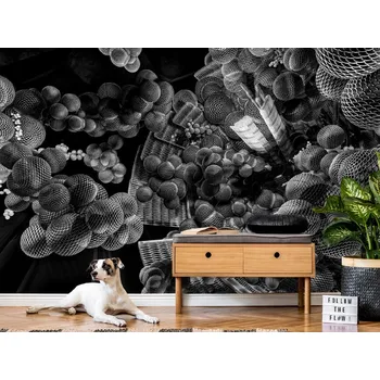 Tapeta 3D tapeta antracitové zátíší koulí