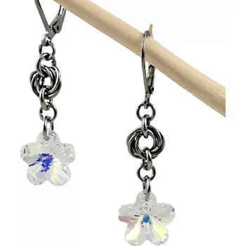 Náušnice Náušnice Swarovski kytičky Crystal s kroužky