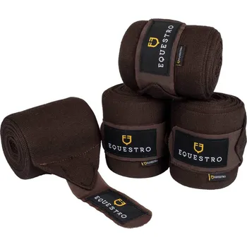 Ochrana nohy a ocasu EQUESTRO Bandáže pletené Equestro, 4 ks, 4 m, hnědé