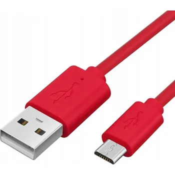 Datový kabel Kabel Eurolook USB - microUSB typ B, 1 m, červený