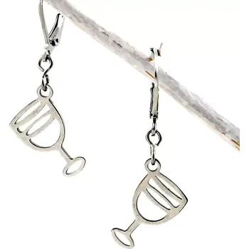 Náušnice Náušnice sklenky vína