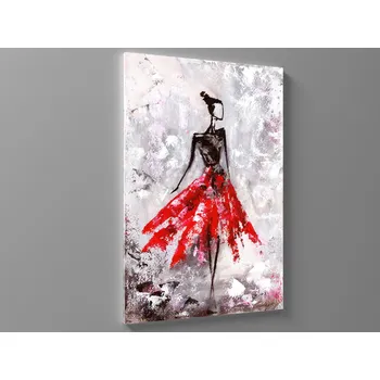 Obraz Obraz olejomalba baletka - červená Rozměr: 40 x 60 cm