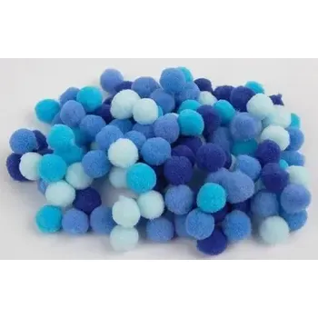 Vánoce Bambulky akrylové 10 mm 06 modré