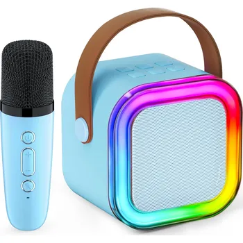 Mikrofon Mikrofon ROHSEL ZESTAW KARAOKE BEZPRZEWODOWY BLUETOOTH LED