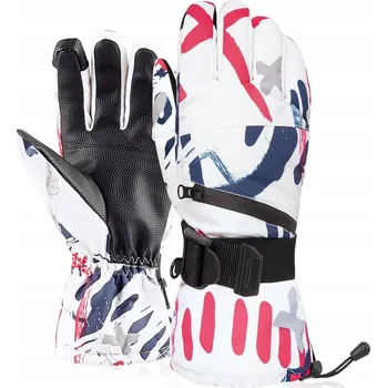 Rukavice Lyžařské rukavice ATERCEL Vodotěsné s dotykovou obrazovkou Bílé M