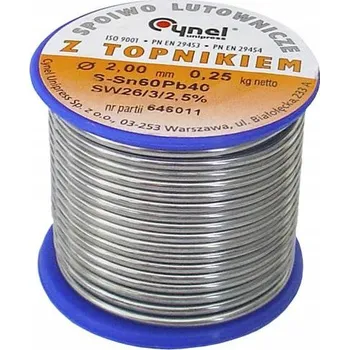 Páječka Cín pro pájení 2,00 mm 250 g Cynel pájecí pojivo s tavidlem Pb40Sn60