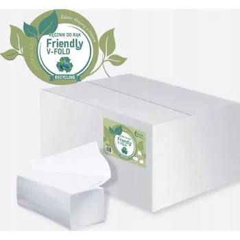 Papírový ručník Ručníky skládané V, 4000 ks, Luna Friendly, 23x21 cm, do zásobníků, bělený recyklovaný papír, 2vrstvé