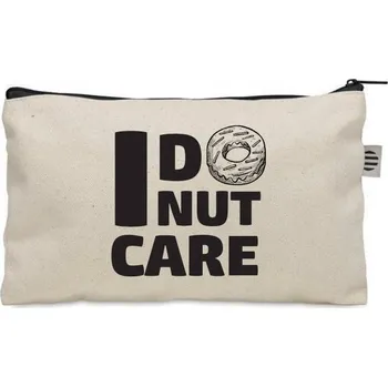 Kosmetická taška KOSMETICKÁ TAŠTIČKA bavlna béžová dárek Valentýn I DONUT CARE kobliha KO_035