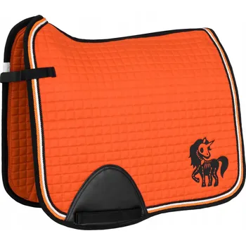 Podsedlová Dečka pro koně START Halloween CreepyUnicorn oranžový DR
