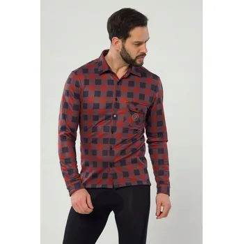 Pánská košile Forza Sport Gravel košile Orange Tartan L