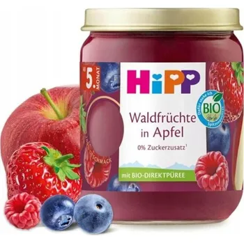 Dětská výživa HIPP BIO LESNÍ OVOCE V JABLKU 100% OVOCNÁ PŘESNÍDÁVKA