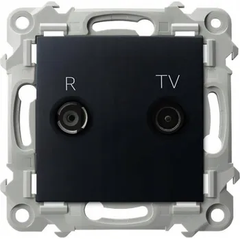 Elektrická zásuvka Anténní zásuvka nástěnná Ospel černá