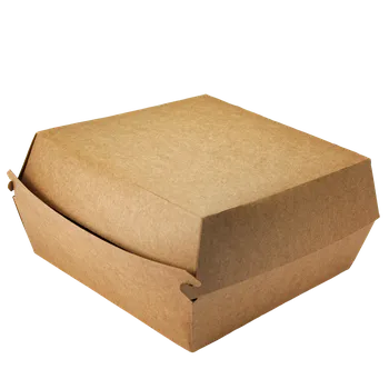 Jednorázové nádobí EcoPack Hamburger box / krabička EKO na hamburger 140x140x70 mm kraft ideal pack® bal/50 ks
