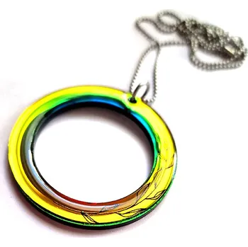 Náhrdelník CIRCLE cut AUTUMN průměr náhrdelníku: menší (průměr 37 mm) holografický náhrdelník hrající barvami