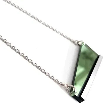Náhrdelník Skewed mirror sage náhrdelník šalvějové/stříbrné plexi