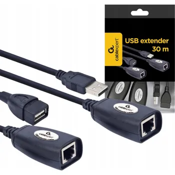 Datový kabel Aktivní USB prodlužovací kabel až do 30 m po LAN Štětín