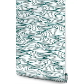 Fototapeta 10m TAPETA Retro - Nepravidelné Vlny na Bílém Pozadí