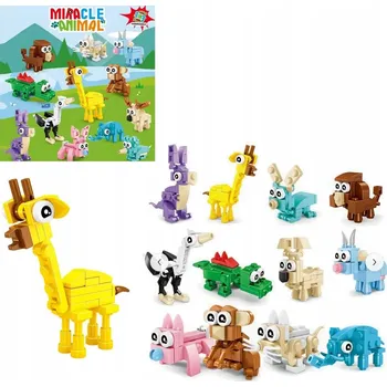 ostatní stavebnice ÚŽASNÁ ZVÍŘÁTKA STAVEBNICE FIGURKY POSTAVIČKY SADA kostek Animal 12v1