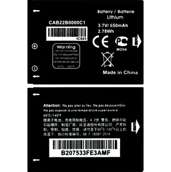 Baterie pro mobilní telefon Nová baterie 650 mAh pro Alcatel OT 2010X, 2012D, 20.12D, 356, 665, 665X