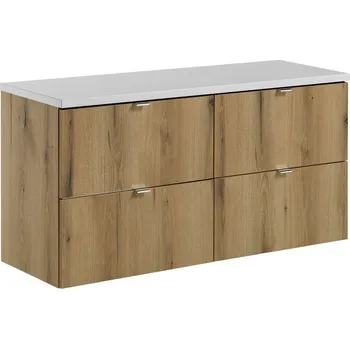 Policová skříň Závěsná skříňka Nova Oak s deskou 120 cm dub coast evoke/bílá