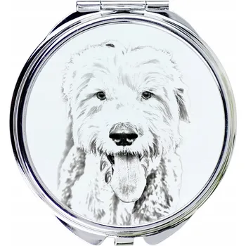 Kosmetické zrcátko Kompaktní kapesní zrcátko s fotkou psa – Starý anglický ovčák