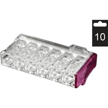 Svorka krabicová mini. PC216-P/10 bezšroub. 6x 0,5-2 5 mm2 tran./fialová (10ks)