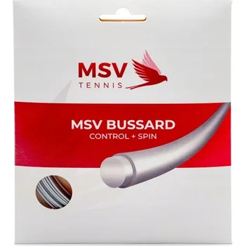 Struna na výplet tenisové rakety Tenisový výplet MSV Bussard, sada 12 m, stříbrný, 1,30 mm